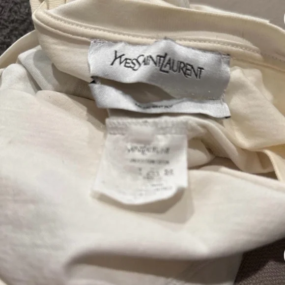 Yves Saint Laurent White and Black Graphic T-Shirt - Picture 3 of 6